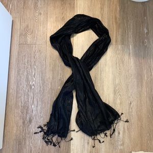 Black sparkle thin scarf